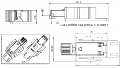 Han RJ45 Datensteckverbinder, AWG 26