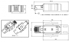 Han RJ Industrial RJ45 Gigalink Steckverbinderset, Kat. 6, AWG 27 - AWG 22