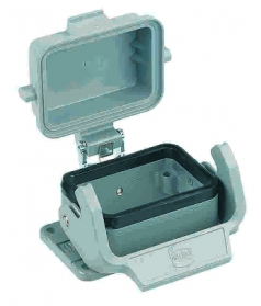 Han-Eco B 6B Bulkhead mounted housing, with thermo-plastic cover, single locking lever, IP67