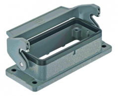 Han 16B bulkhead mounted housing, single locking lever, Han-Easy lock, IP65, IP67