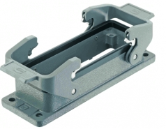 Han 24B bulkhead mounted housing, double locking lever, IP67