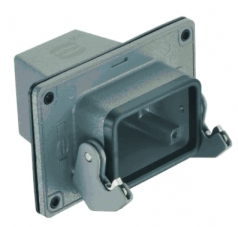 Han 24B panel feed through housing, top entry, 1xM32, single locking lever, high construction