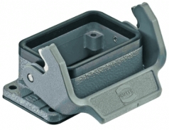 Han 6B bulkhead mounted housing, single locking lever, low construction