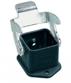 Han M 3A bulkhead mounted housing, straight, single locking lever