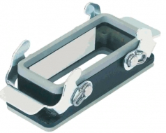 Han M 10B bulkhead mounted housing, double locking lever