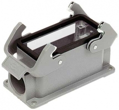 Han 16B surface mounted housing, side entry, 1xM25, double locking lever