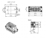 Han 10A Buchseneinsatz 0,75 - 2,5 mm, mit Drahtschutz