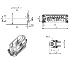 Han 16A Stifteinsatz, 0,75 - 2,5 mm, mit Drahtschutz