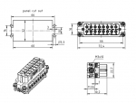 Han 16A Buchseneinsatz, 0,75 - 2,5 mm, mit Drahtschutz