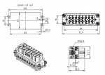 Han 16A Buchseneinsatz, (17-32), 0,75 - 2,5 mm, mit Drahtschutz