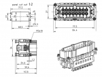 Han 16ES Press, Stifteinsatz, 0,14 - 2,5 mm, Kfigzugfeder, (17-32)