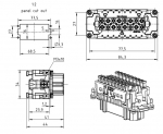 Han 16ES Press, Buchseneinsatz, 0,14 - 2,5 mm, Kfigzugfeder, (17-32)