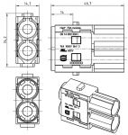 Han 70 A Modul Stifteinsatz, Crimp, 10 - 25 mm