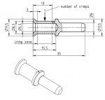 Han TC 70 Stiftkontakt, 16 mm