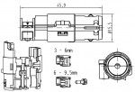 Han E Coax Stiftkontakt, Crimp