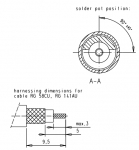 Han D-Sub Stiftkontakt, Lt-/Crimpanschluss, 50 Ω, RG 58 CU, 141 AG