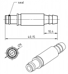 Pneumatikstiftkontakt, ohne Absperrung gerade, 6 mm  ID