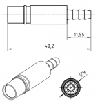 Pneumatikbuchsenkontakt, ohne Absperrung gerade, 4 mm  ID