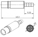 Pneumatikbuchsenkontakt, mit Absperrventil gerade, 4 mm  ID