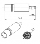 Pneumatikbuchsenkontakt, mit Absperrventil gerade, 3 mm  ID