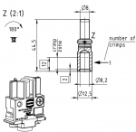 Han PE Modul, Stifteinsatz, Crimp, 35 mm