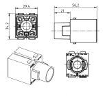 Han 200 A Modul, Stifteinsatz, Crimp, 25 - 70 mm, mit Berhrschutz