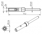 D-Sub Kontaktstift gedreht 0,13 - 0,33 mm, AWG 26 - 22