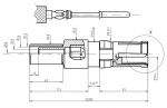 Han D-Sub Buchsenkontakt, Crimp-/Crimpanschluss 50 Ω, RG 174 U, 188 AU, 316 U