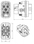 Han Q 4/2 Stifteinsatz Axialschraub- (2,5-6mm) / Quick Lock Anschluss (0,25-1,5mm)