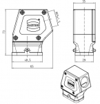 Han-Compact Tllengehuse, M25, fr Standard-Kabelverschraubung, seitlicher Kabeleingang