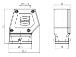 Han-Compact Tllengehuse, M25, fr Standardkabelverschraubung, vernickelt