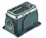 Han-Yellock 30 surface mounted housing, incl. bulkhead mounted housing, screw locking, side entry, 2xM25