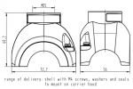 Han-Yellock 30 Gehuseoberteil, gerader Kabeleingang, 1xM25, IP65/IP67