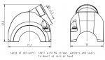 Han-Yellock 30 Gehuseoberteil, seitlicher Kabeleingang, 1xM25, IP65/IP67