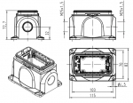 Han-Yellock 60 Sockelgehuse inkl. Anbaugehuse, Schraubverr., seitlicher Kabeleingang, 2xM25