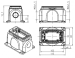 Han-Yellock 60 Sockelgehuse inkl. Anbaugehuse, Schraubverr., seitlicher Kabeleingang, 2xM32