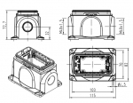 Han-Yellock 60 Sockelgehuse inkl. Anbaugehuse, Schraubverr., seitlicher Kabeleingang, 2xM40