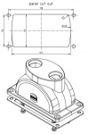 Han-Yellock 60 Wanddurchfhrungsgehuse Schraubverr., gerader Kabeleingang, 2xM25