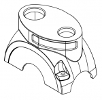 Han-Yellock 60 Gehuseoberteil, Druckknopfverr., gerader Kabeleingang, 1xM20 und 1xM25