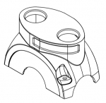 Han-Yellock 60 Gehuseoberteil, gerader Kabeleingang, 2xM25