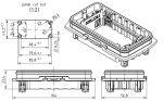 Han-Yellock 60 bulkhead housing, incl. 4 panel fastener, IP65, IP67