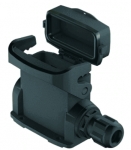 Han-Eco A 10A surface mounted housing, integr. cable gland, with thermo-plastic cover, side entry, 1xM25