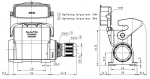 Han-Eco A 10A Sockelgehuse, integr. Kabelverschraubung, mit Kunststoffkappe, seitlicher Kabeleingang, 1xM25