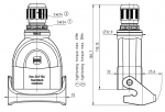 Han-Eco A 10A Kupplungsgehuse, integr. Kabelverschraubung, gerader Kabeleingang, 1xM20