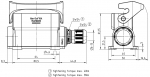 Han-Eco A 16A Sockelgehuse, integr. Kabelverschraubung, seitlicher Kabeleingang, 1xM20