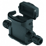 Han-Eco A 16A surface mounted housing, with thermo-plastic cover, integr. cable gland, side entry, 2xM25