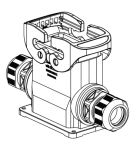 Han-Eco B 10B Sockelgehuse, integr. Kabelverschraubung, seitlicher Kabeleingang, 2xM20