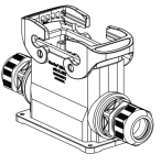 Han-Eco B 16B Sockelgehuse, integr. Kabelverschraubung, seitlicher Kabeleingang, 2xM25