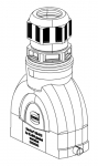 Han-Eco B 16B Tllengehuse, integr. Kabelverschraubung, gerader Kabeleingang, 1xM25, Lngsbgel