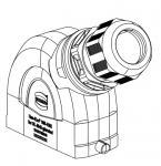 Han-Eco B 16B Tllengehuse, integr. Kabelverschraubung, seitlicher Kabeleingang, 1xM25, Lngsbgel